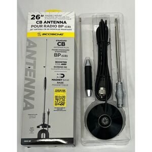 Scosche CB Antenna Magnet Mount 26" Black New CB201-WP Booster Coil 10ft Cable